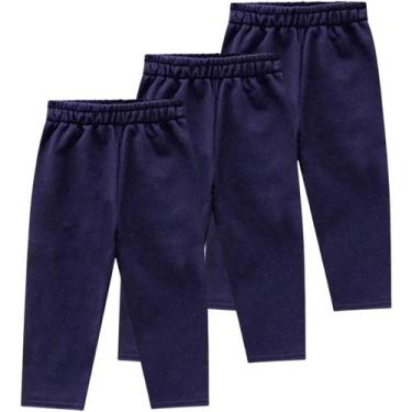 Imagem de Kit 3 Calças Moletom Bebê Unissex Flanelada sem punho Kyly 1 ao 3, 2-B