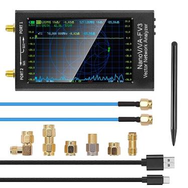 Imagem de GOOZEEZOO Analisador de Rede Vetorial Nanovna-F V3 Atualizado Analisador de Antena de 1Mhz-6Ghz Hf Vhf Uhf Vna Medição de Parâmetros S Tensão Relação de Onda Permanente Gráfico de Atraso de Fase Smith