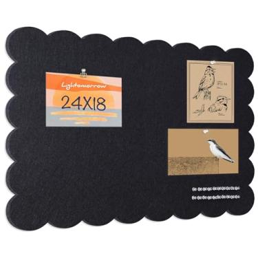 Imagem de Quadro de avisos, quadro decorativo de feltro de 61 x 45 cm, quadro de cortiça alternativo para parede, quadro fotográfico dobrável, quadro de visão autoadesivo, quadro de humor com 20 pinos - preto