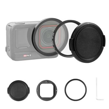 Imagem de PULUZ Anel adaptador de filtro de lente de 52 mm com filtro UV e tampa de lente para Insta360 Ace Pro 2, moldura protetora de suporte de filtro de alumínio compatível com filtros de 52 mm (CPL, ND