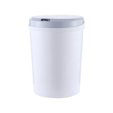 Imagem de Lixeira Inteligente Automática Redonda 12 Litros Com Sensor - Branca
