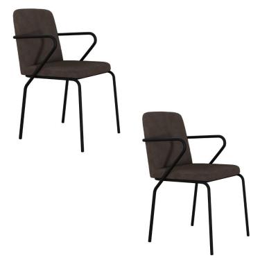 Imagem de Cadeira Bloom Fixa C-4 Pes C-braco 490x580x850 Mm C-2 Un Boucle Marrom Castor Boucle Marrom Castor