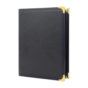 Imagem de RNXRZANK Capa para Cardápio com Visor, Pasta para Cardápio de Restaurante Feita de PU, Porta-cardápio para Manual de Serviço, Cafés, Festas, Bebidas, Coquetéis, Style B