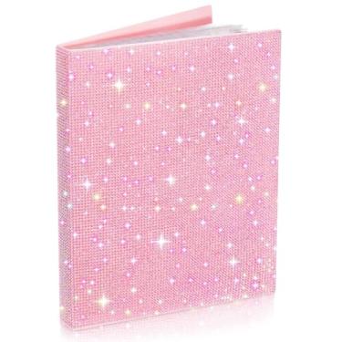 Imagem de MotiMind Portfólio de arte brilhante de 22 x 30 cm, strass, 40 bolsos, fichário de 80 páginas, pasta de apresentação brilhante com mangas de plástico para obras de arte, material de escritório escolar