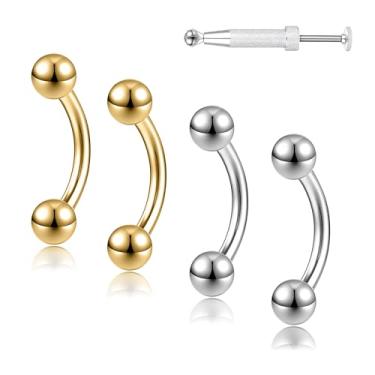 Imagem de 6ixGosh G23 Titânio 20G 18G 16G 14G Sobrancelha Piercing Joalharia Anéis Torre Curvo Barra Minúsculo Anel de Sobrancelha Rosca Interna Labret Lábio Daith Torre Brincos Umbigo Anéis de umbigo, 14G, Bar