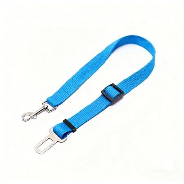 Imagem de Para donos de cães – Cinto de segurança ajustável para animais de estimação, fivela segura para viagens de carro - azul