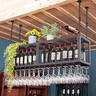 Imagem de Prateleiras de vinho com compartimento pequeno, altura ajustável, organizador de garrafa de cabeça para baixo, organizador de garrafas e talheres estilo vintage para aplicação de decoração