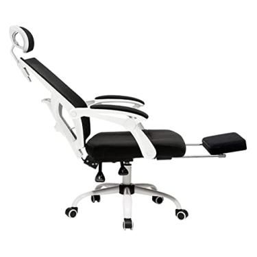 Imagem de Cadeira de escritório cadeira ergonômica cadeira reclinável cadeira de computador cadeira de escritório malha chefe cadeira giratória cadeira de trabalho (cor: branco) necessário