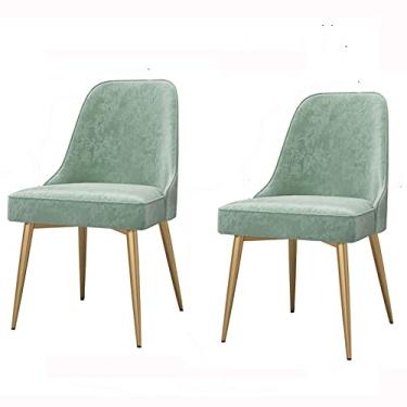 Imagem de Cadeira de jantar, cozinha, sala de jantar, móveis, cadeiras de cozinha, conjunto de 2 cadeiras de sala de estar com pernas de metal, assento e encostos de veludo para escritório, sala de jantar,