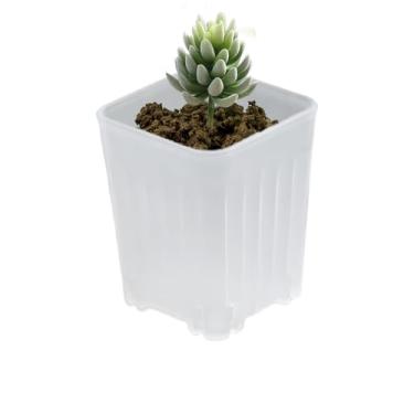 Imagem de Vasos para plantas de berçário | Vasos de flores | Suporte pequeno de 10 mudas com orifícios de drenagem para suculentas, mudas de flores, mesa de trabalho, sala de estar, varanda, decoração de jardim