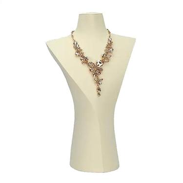 Imagem de Exibição de joias para vender joias de veludo 3D busto suporte de colar expositor suportes de joias manequim busto organizador de joias expositores para eventos de loja mostra suporte organizador de