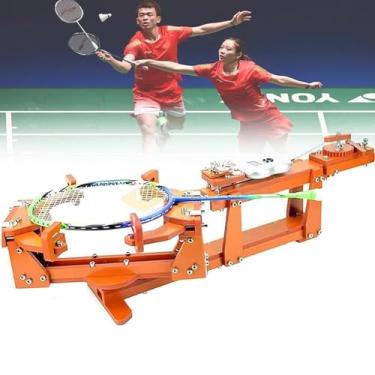 Imagem de JYXYXSCP Máquina de amarrar badminton, 6 pontos fixos 27,2 kg cabrestante badminton máquina de corda, para raquetes de squash DIY, raquetes de tênis