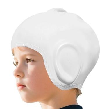 Imagem de Toucas de natação femininas | Toucas de natação confortáveis e impermeáveis | Protetor ergonômico para adultos, mulheres, homens, crianças, meninos, meninas e adolescentes