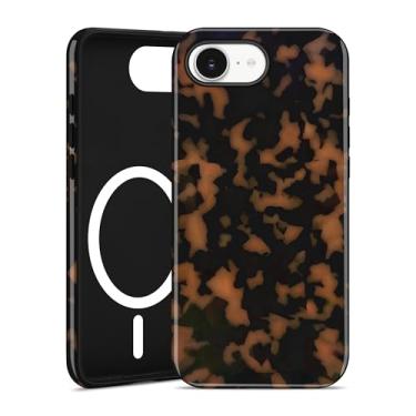 Imagem de Jusy Capa de telefone compatível com MagSafe marrom tartaruga para iPhone 16e, Amber Trendy Luxury Magnetic Soft TPU e Hard PC Capa protetora de telefone para mulheres meninas - Amarelo