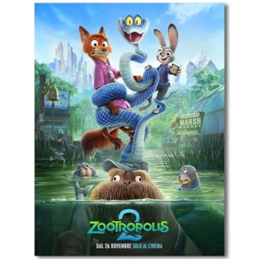 Imagem de BILVAZOG Animal Zootopia 2 Pôster para Fãs Quarto de Crianças Decoração de Parede - Pôster de Filme Zootopia Impressão em Tela Imagem para Adolescentes Meninos Meninas Presentes