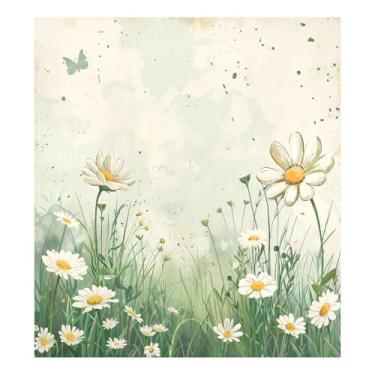 Imagem de Blueangle Capa magnética branca margarida para lava-louças, decoração da capa frontal da máquina de lavar louça, adesivos de eletrodomésticos, adesivos de eletrodomésticos, adesivo magnético