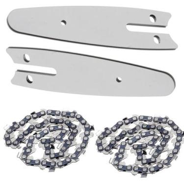 Imagem de Corrente Com Sabre Kit 2 Placa Guia Mini Motosserra Reposiçao Ferramen
