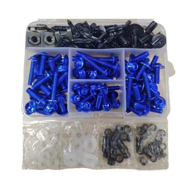 Imagem de VOURTM Kit de parafusos de carenagem de motocicleta, 195 peças de aço inoxidável M5 M6 parafusos de fixação de clipes de fixação universal para Kawasaki Suzuki GSXR Honda Ducati Yamaha BMW motocicleta