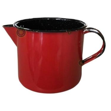 Imagem de Caneca Esmaltada de 1 Litro com Bico e Alça Caneca Fervedor Retro - me