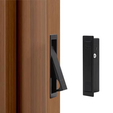 Imagem de Puxador de porta de bolso, puxador de borda, aço inoxidável profissional 304, puxador de porta de montagem embutida para porta deslizante de bolso