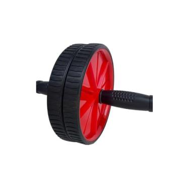 Imagem de Roda Abdominal para Exercícios, Plástico com Empunhadura em PVC, 18cm Diâmetro, 25cm Cabo, Treino Academia em Casa