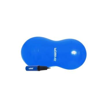 Imagem de Bola Feijão com Bomba de Ar, PVC Antiderrapante, 45x90cm, Laranja, 120kg Capacidade, para Pilates, Fisioterapia, Gestação