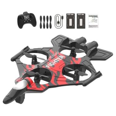 Imagem de Dynwave Avião RC de controle remoto com giro de 360°, para, fácil de controlar, planador RC de asa fixa para crianças, Vermelho com 2 Baterias