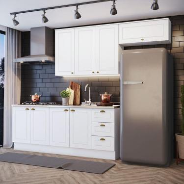 Imagem de Cozinha Compacta 4 Peças C/ Aéreo 3 Portas Branco