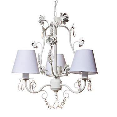 Imagem de Potinho de Mel Lustre Com 3 Lâmpadas Garden Quarto Bebê Infantil Menina Menino Branco