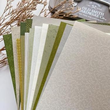 Imagem de 15 folhas de papel especial texturizado para scrapbook planner bullet journal lixo material colagem cartões 14 x 21 cm A5 (verde floresta)
