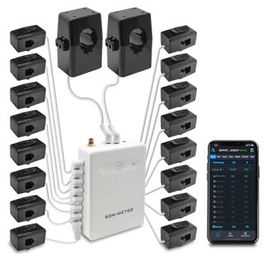Imagem de Monitor de energia inteligente para casa com 16 sensores de nível de circuito de 50 A, mede o uso de energia em tempo real, fácil acesso a dados de energia e histórico com aplicação móvel (16