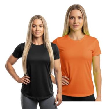 Imagem de Kit 2 Camisetas Dry Fit Feminina Manga Curta Trendixx Ptroteção UV  Se