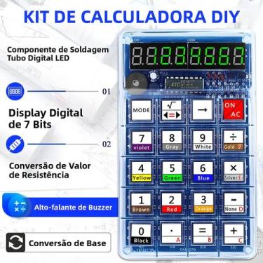 Imagem de Calculadora Digital LED Em Tubo, Kit Eletrônico DIY, Projeto De Soldag