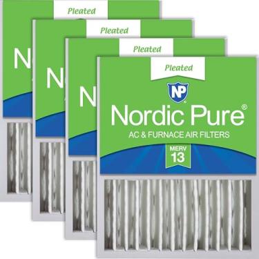 Imagem de Nordic Pure 16 x 20 x 5 (tamanho real: 38 x 49 x 49 x 10 3/8) Honeywell/Lennox Filtro de ar MERV 13 de substituição, pacote com 4