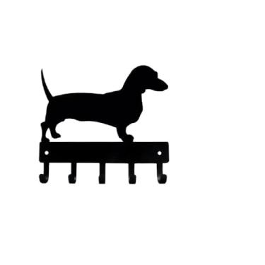 Imagem de Prateleiras suspensas Arte de parede de metal com 9 polegadas de largura, para pendurar na parede, porta-chaves, trela de cachorro, cabide de ferro, artesanato, porta-chaves(Pequeno)