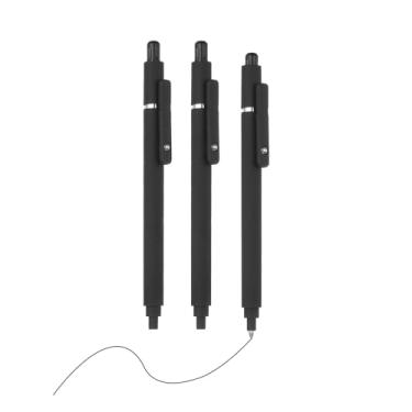 Imagem de PATIKIL Pacote com 3 canetas retráteis de 0,5 mm, canetas esferográficas retráteis, de ponta fina, para escritório, material doméstico, diário, caderno, preto