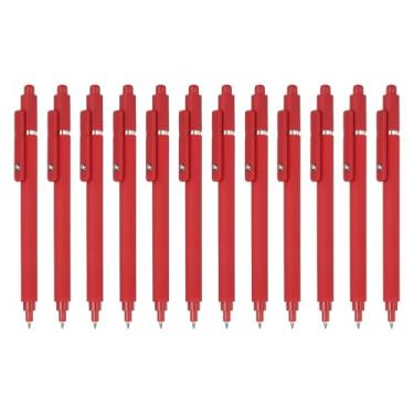 Imagem de PATIKIL 12 canetas de gel retráteis, tinta preta de 0,5 mm, ponta fina, escrita suave, linda caneta estética de secagem rápida para escritório, casa, diário, anotações, suprimentos, vermelha