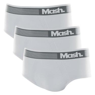 Imagem de Kit 3 Cuecas Slip Mash Microfibra Sem Costura 713.02, G, Branco