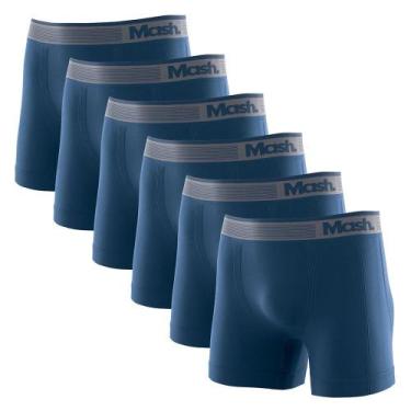 Imagem de Kit 6 Cuecas Boxer Mash Microfibra Sem Costura 710.01, G, Azul diesel