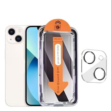 Imagem de Pacote com 1 protetor de tela de privacidade para iPhone 13 de 6,1 polegadas com 1 pacote de protetor de lente de câmera, película de vidro temperado antiespião, antiarranhões, sensível ao toque