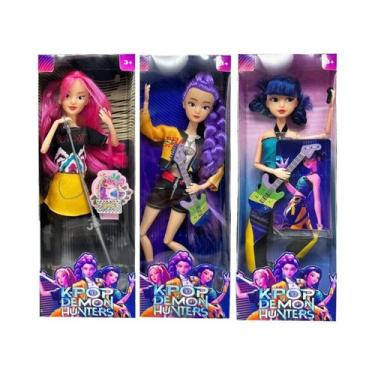 Imagem de Boneco De Vinil Anime KPop Demon Hunters Rumi Mira Zoi Com Máscara - P