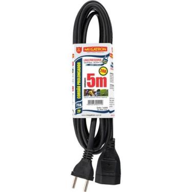 Imagem de Cordao Prolongador Pp 2X2,50X5,00Mt 2P 20A/250V Pt Megatron