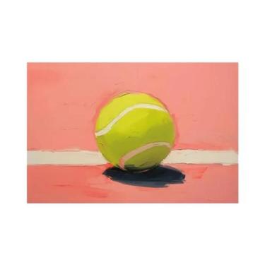 Imagem de Pintura Em Tela De Óleo De Bola De Tênis Rosa, Pôster Retrô De Menina 