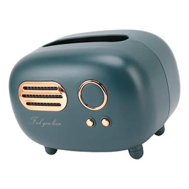 Imagem de Luqeeg Caixa de Tecido retrô Em Forma de Rádio, Durável, Conveniente, Vintage, Caixa de Tecido Decorativa para Sala de Estar, Sala de Estudo, Plástico (Verde)