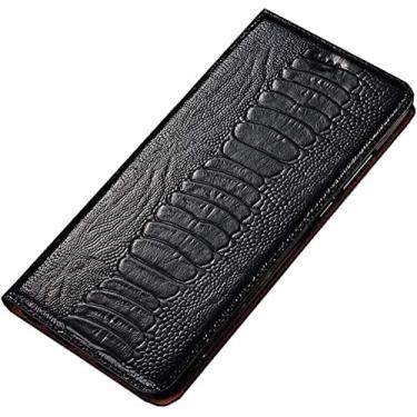 Imagem de BKUANE Capa Folio para Apple iPhone 14 Plus Case Holster 2022, Padrão de Avestruz Função de Stend de Couro Capa de Telefone Flip Magnética com 2 Slots de Cartão (Cor: Preto)