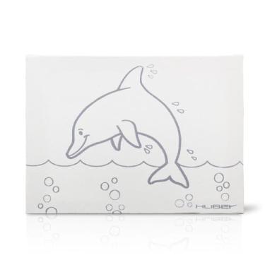 Imagem de Tela De Pintura Riscada, 16cm X 22cm, Desenho: Golfinho - Souza & Cia (Ref: 8165)