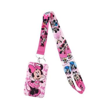 Imagem de Chaveiro Mickey Minnie Com Cordão, Suporte Para Crachá, Identificação,