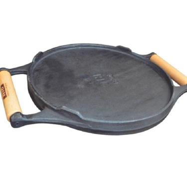 Imagem de Chapa Dupla Face Redonda de Ferro Fundido Lisa Frisada