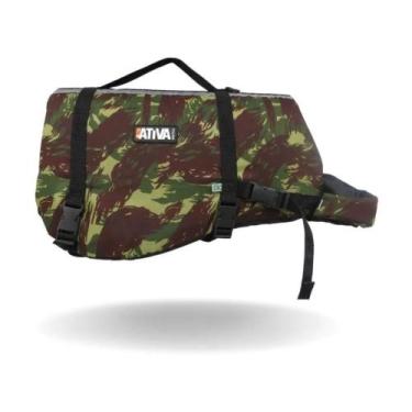 Imagem de Colete Salva Vidas Cães Cachorro Ativa Pet P, M, G E Gg, Camuflado, G