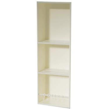 Imagem de Nicho de chuveiro de aço inoxidável, armazenamento de banheiro embutido, suportes de papel higiênico decorativos, armários de armazenamento com guarda-corpo para cozinha (branco, B, 28 x 90 x 12 cm